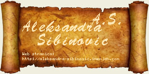 Aleksandra Sibinović vizit kartica